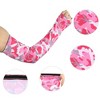 Unique Bargains Basketball Sports Camouflage Cooling Arm Elbow Compression Sleeve Pink Gray White 1 Pair - 4 of 4