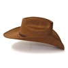 Western Express Burnt Sienna Suede Finish Western Wide Cattleman Hat with Leather Hat Band - 3 of 4