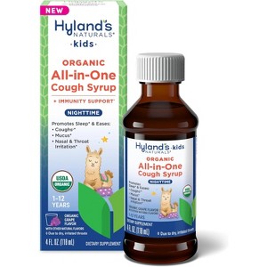 Hyland's Kids Organic All-in-One Cough Syrup Nighttime Grape 4 Oz - 1 of 4