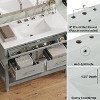 36" Freestanding Bathroom Vanity with Ceramic Sink, Soft Close Drawers, Tip-Out Tray, Open Shelf, Modern Design with Waterproof MDF - 2 of 4