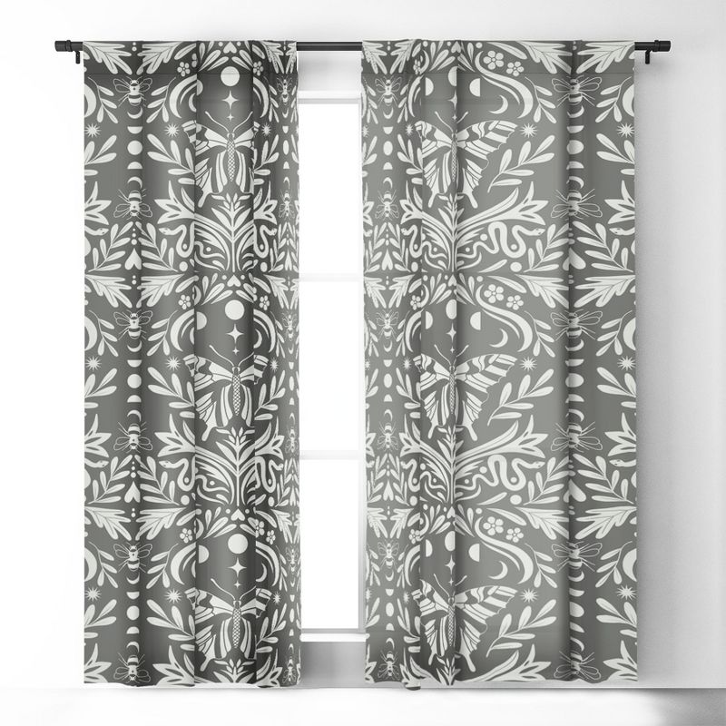 Emanuela Carratoni Ultimate Gray Damask 64" x 50" Single Panel Room Darkening Window Curtain - Deny Designs, 2 of 5