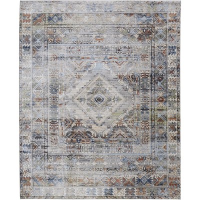 Melrose Transitional Distressed Gray/Red/Blue Area Rug
