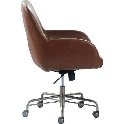 Brown Leather High Back Swivel Executive Office Chair