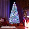Tangkula 5/6/7FT Pre-lit Fiber Optic Christmas Tree White Snow-Flocked Artificial Xmas Tree with 170/220/270 Branch Tips - 4 of 4