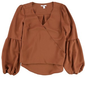 bar III Womens Blouson Sleeve Knit Blouse, Brown, XX-Large - 1 of 2