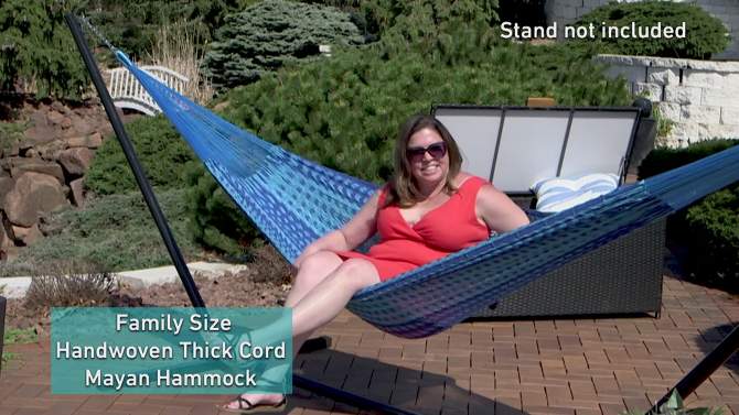 Sunnydaze Heavy-Duty Handwoven  XXL Mayan Family Hammock with Thick Cord - 880 lb Weight Capacity, 2 of 12, play video