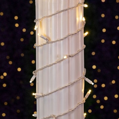 Warm White LED Christmas Curtain Lights with White Wire