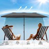 Captiva Designs 9'x15' Rectangular Outdoor Market Umbrella with Crank Handle Light - 3 of 4