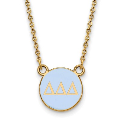 Black Bow Jewelry 14k Yellow Gold Plated Sterling Silver Delta Delta Delta Greek Life Necklace 18 Inch