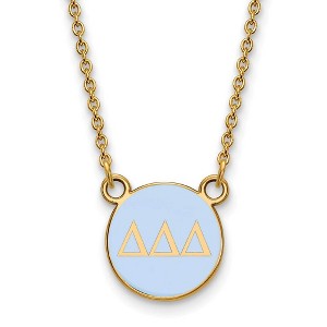 Black Bow Jewelry 14k Yellow Gold Plated Sterling Silver Delta Delta Delta Greek Life Necklace 18 Inch - 1 of 4