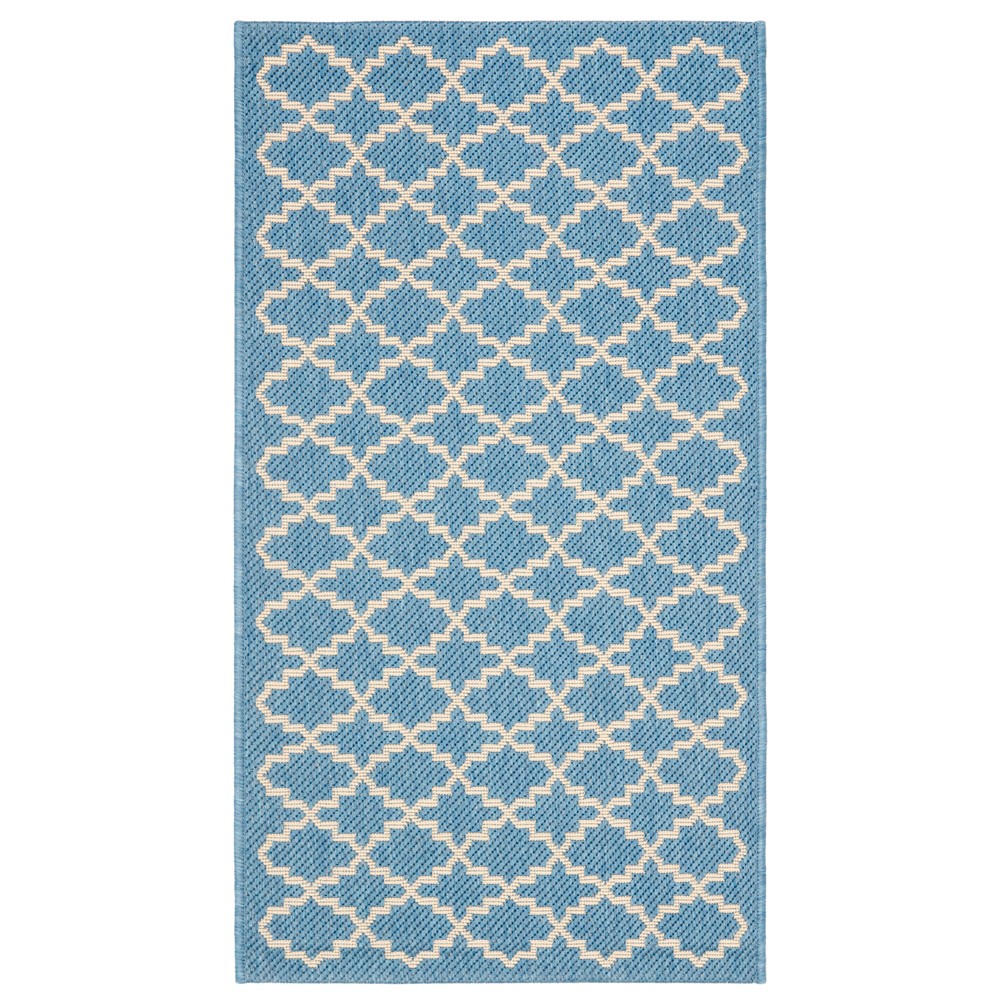 x 3'7in Durres Outdoor Rug Blue/Beige