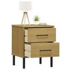 vidaXL Nightstand Storage Bedside Table with 2 Drawers Solid Pine Wood OSLO - 3 of 4