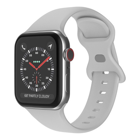 Link Apple Watch Compatible Soft Silicone Sport Band Waterproof Mens Womens  For Series SE 7 6 5 4 3 2 1 - 42/44/45mm - Fog Grey