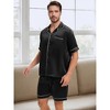 INSPIRE CHIC Men's Satin Sleepwear Short Sleeve Nightwear Shorts Summer Pajamas Set 2 Pieces - 2 of 4