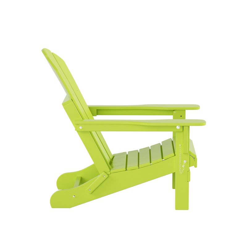 WestinTrends Malibu HDPE Outdoor Patio Folding Poly Adirondack Chair with Ottoman and Side Table (3-Piece), 3 of 7