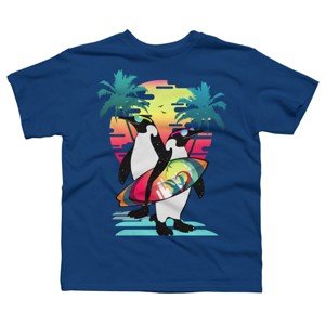 Boy's Design By Humans Penguin Summer Vacation By clingcling T-Shirt - 1 of 4
