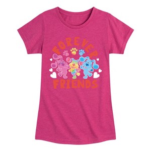 Girls' - Blue's Clues & You! - Magenta & Blue Fitted Short Sleeve Graphic T-Shirt - 1 of 4