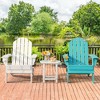 Tangkula 4PCS Patio Folding Adirondack Chair Weather Resistant Cup Holder Yard - 2 of 4