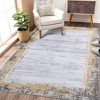 Modern Bordered Area Rug Washable Border Rug Living Room Rug Soft Low Pile Rug - 2 of 4