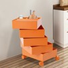 YIYIBYUS 360° Rotating Sofa Side Cabinet Storage Cabinet Bedside Table, Orange Storage Rack - 2 of 4