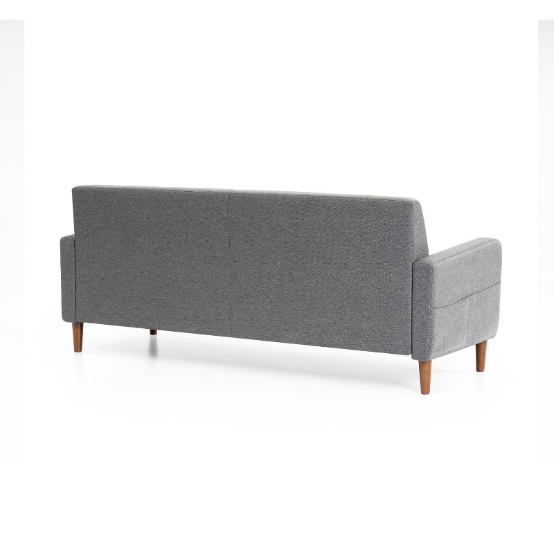 Adair Mid-Century Modern Sofa Couch with Armrest Pockets Tufted Linen Fabric - Mellow, 3 of 11