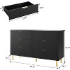 6 Drawer Dresser for Bedroom, 56” Wide Wood Dresser Organizer with Metal Legs - 2 of 4