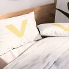 Deny Designs King April Lane Art Block Yellow Monogram V Microfiber Printed Pillow Sham - 2 of 3