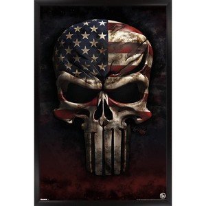 Trends International DS Valori - America Skull Framed Wall Poster Prints - 1 of 4