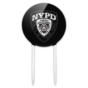 Nypd B&W Shield Acrylic Cake Topper - 1 of 4