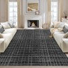 Modern Striped Area Rug Washable Rug Stain Resistant Foldable Indoor Carpet with Non-Slip Backing Low Pile Floor Cover for Living Room Bedroom - 2 of 4