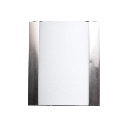 Brushed Steel Dimmable LED Wall Sconce with Opal Glass Shade