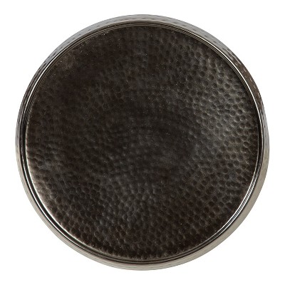 Sanzo Pewter Handcrafted Metal Pedestal Side Table