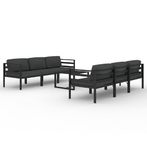 vidaXL Patio Lounge Set Outdoor Sectional Sofa Set Table Aluminum Anthracite - 1 of 4