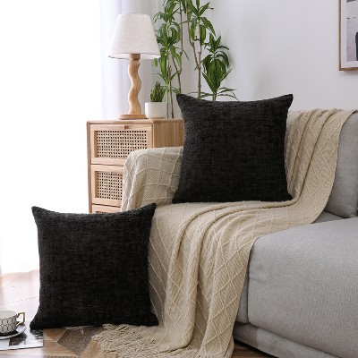 Kate Aurora 1 Piece Lexington Textured Chenille Ultra Plush & Fluffy 18"x 18" Filled Accent Throw Pillow With Removable Zipper Shell/Cover