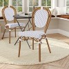 Flash Furniture Lourdes Indoor/Outdoor Commercial Thonet Bistro Stacking Chair, PE Rattan and Aluminum Frame - 2 of 4