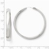 Black Bow Jewelry 6mm Polished Half Round Tube Hoop Earrings in Sterling Silver, 47mm - image 3 of 4