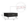 FURNIinspire Coffee Tables Square Modern Conversation Table Center Table For Living Room Storage Furniture With Drawer, Black, 23.6"*23.6"*10.3" - 3 of 4