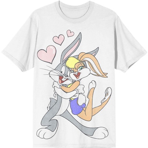 Looney : White T-shirt Graphic Bunny & Tunes Bunny Target Bugs Lola