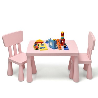 Pink wooden discount table and chairs