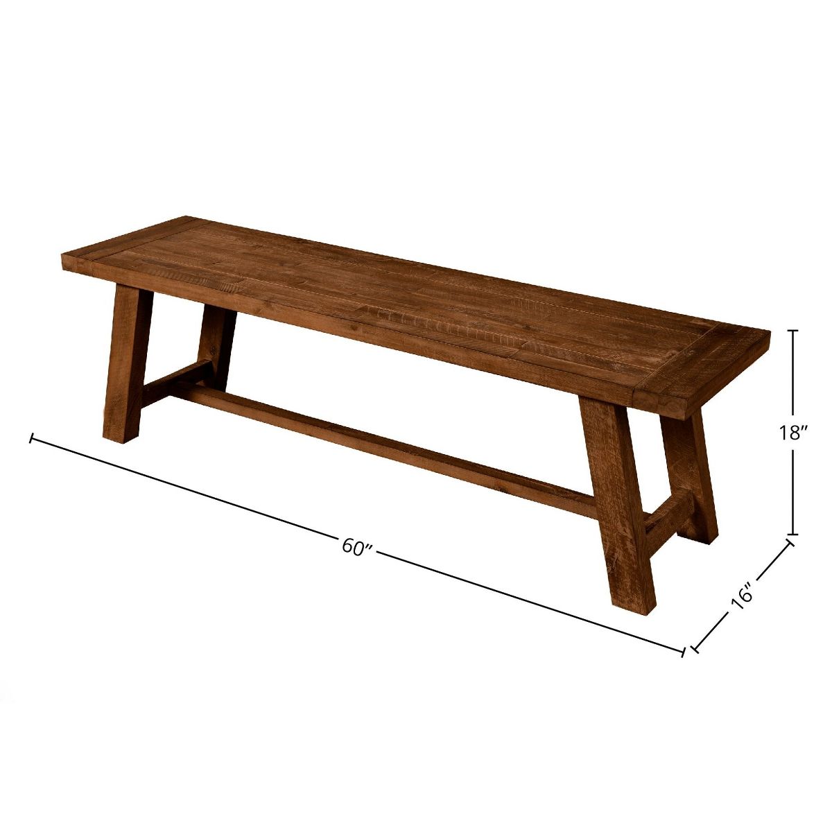 Newberry Dining Bench in Medium Brown | Alpine - thumbnail 5
