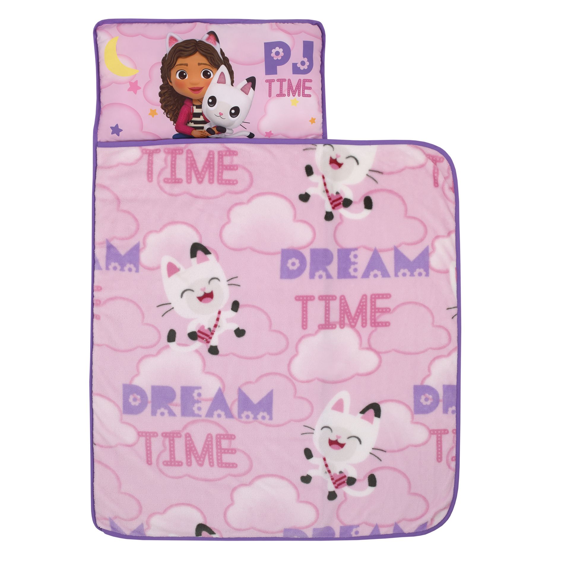 DreamWorks Gabby's Dollhouse Dream It Up Pink and Purple Pandy Paws Toddler Nap Mat