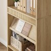 TackView Farmhouse 5-Tier Tall Bookcase with Display Rack & Fluted Design - Rustic Wood Bookshelf for Office or Library - 2 of 4