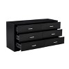 Black 6-Drawer Dresser ,Wood MDF Boards, Durable PU-Coated Surface, European Drawer Slides - 3 of 3