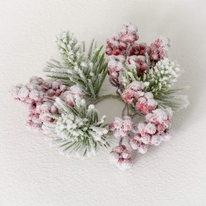 Sullivans Artificial Flocked Berry Mini Accent Wreath Multicolor 5"H - 1 of 3