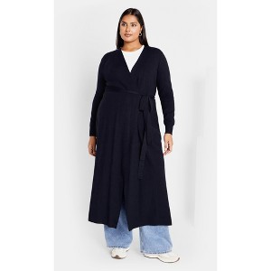 Women's Plus Size Goldie Cardigan - navy | CITY CHIC - 1 of 3