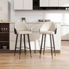 POVISON 30'' Modern Leather Bar Height Stools Set of 2, Upholstered Bar Chairs for Kitchen Island, Black - 4 of 4