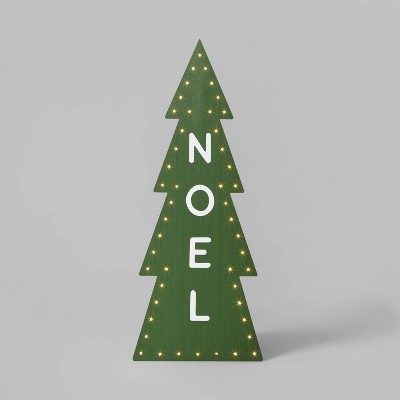 Lit Noel Christmas Tree Standing Sign Green - Wondershop™