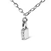 Silver 1/4 Cttw Diamond Lock Pendant Necklace with Paperclip Chain - 3 of 4