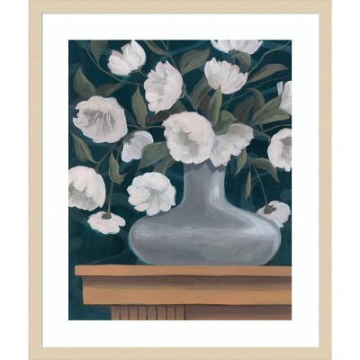 Snowball Posies II Svelte Natural Framed Wall Art Print