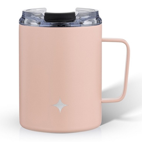 Farm House mug - insulated tumbler - tea time - cup of happy - travel mug -  with handle - with lid - gift idea - stainless steel